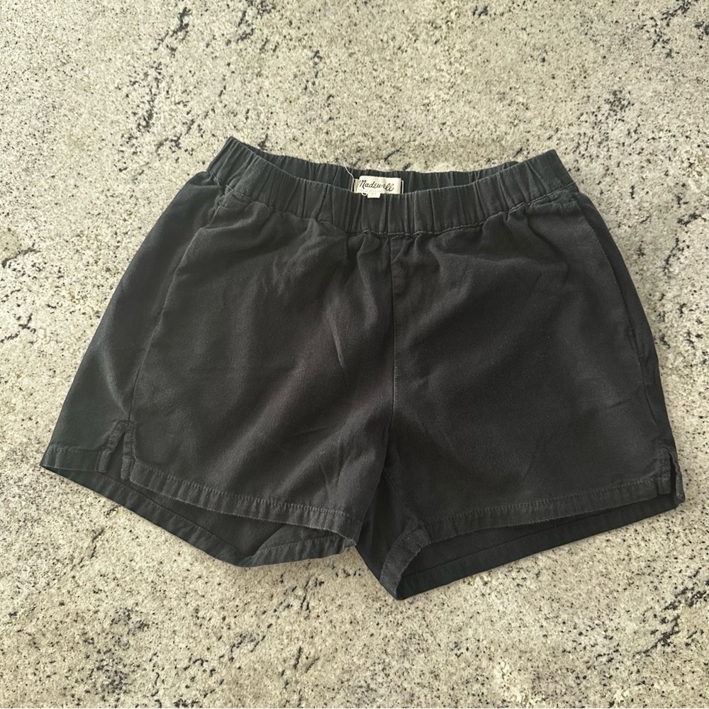 Madewell Black Elastic Waist Pull On Casual Walking Athletic Shorts Womens
